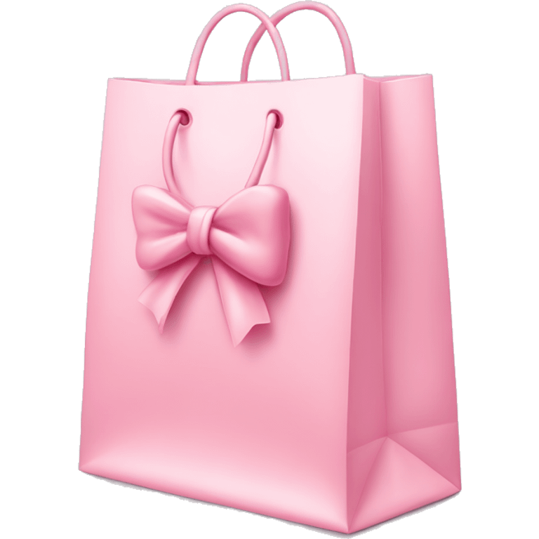 light pink shopping bag with bow emoji