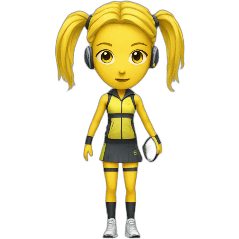 cyberpunk yellow girl in tennis uniform emoji