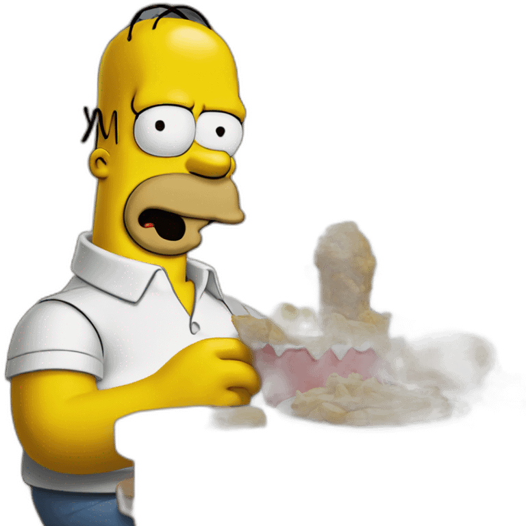 Homer Simpson eating homer simpson emoji