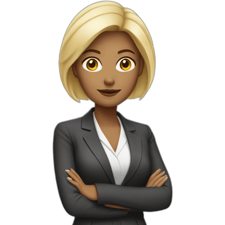 white Business woman half body emoji