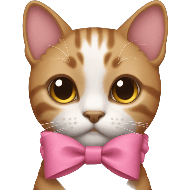 Cat wearing bow emoji