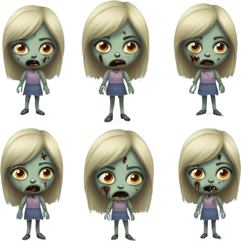 girl zombie horror  emoji