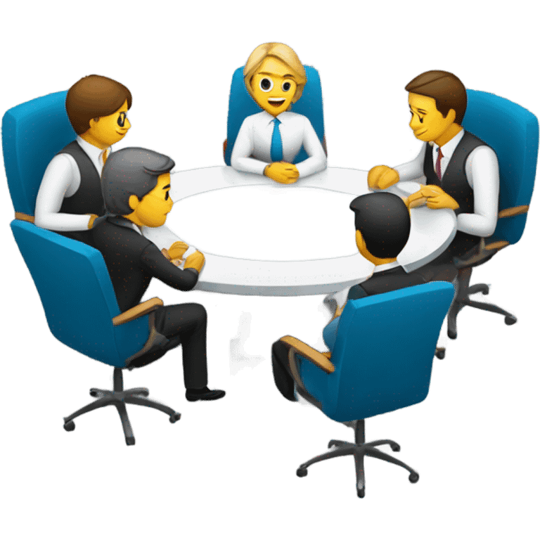 business people sitting at a round table  emoji