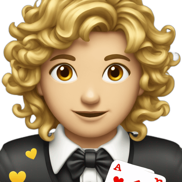 croupier with cards emoji