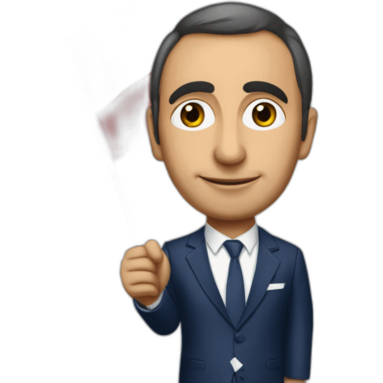 Eric Zemmour with French Flag in hand emoji