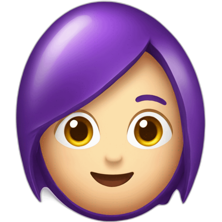 egg plant in girl emoji