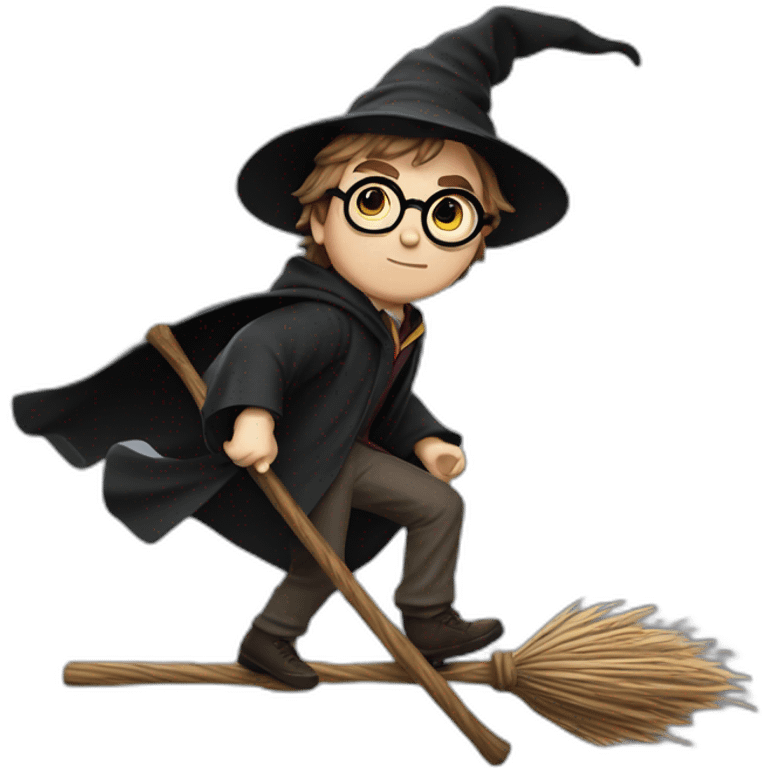 harry potter on broom emoji