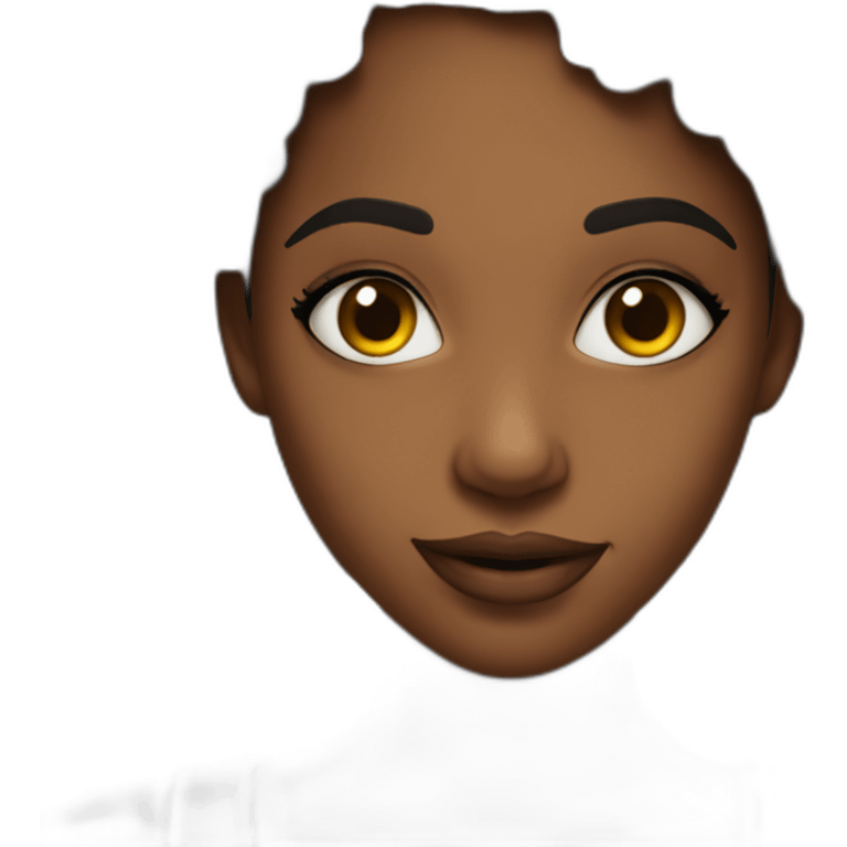 Sexy teenage black girl giving a sly flirty side look emoji