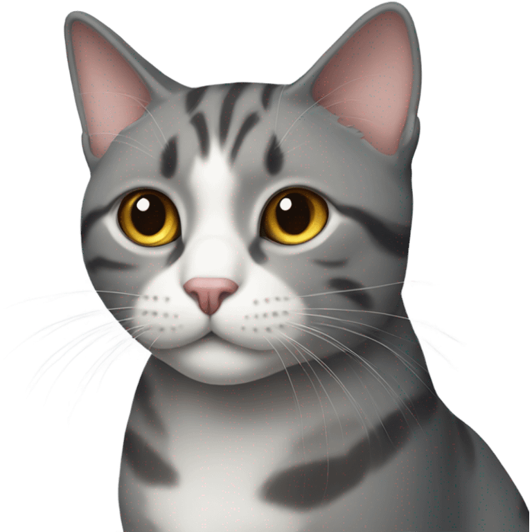 A grey and a multicolor cat emoji