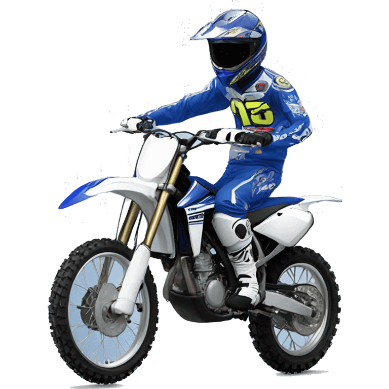 Una moto yamaha yz 125 en azul  emoji