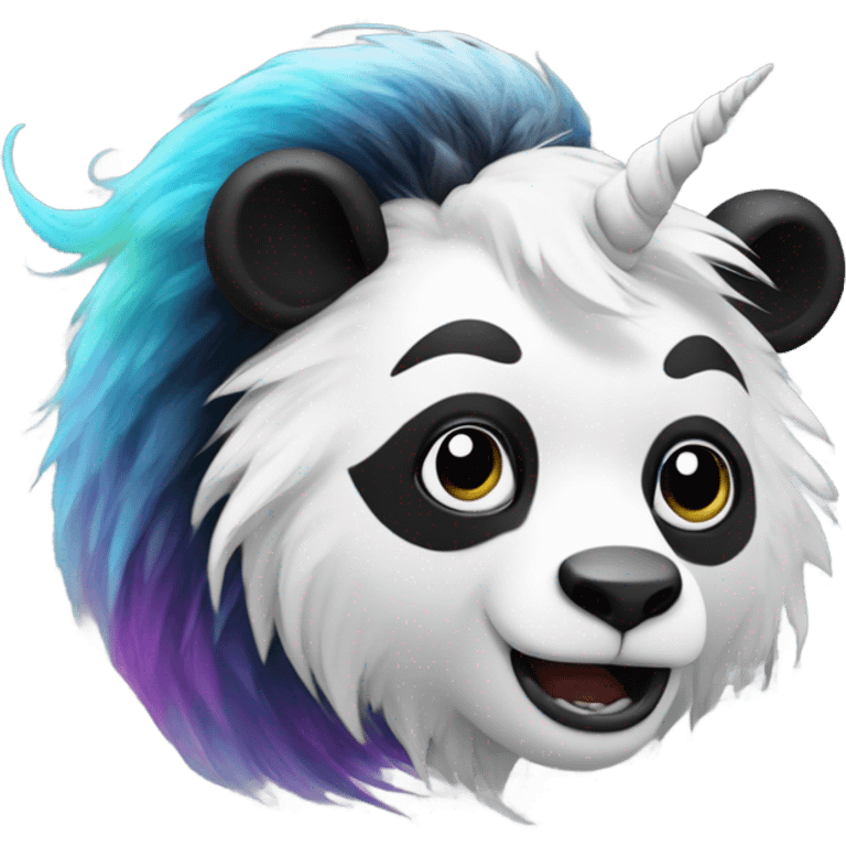 A panda mixed with a unicorn emoji