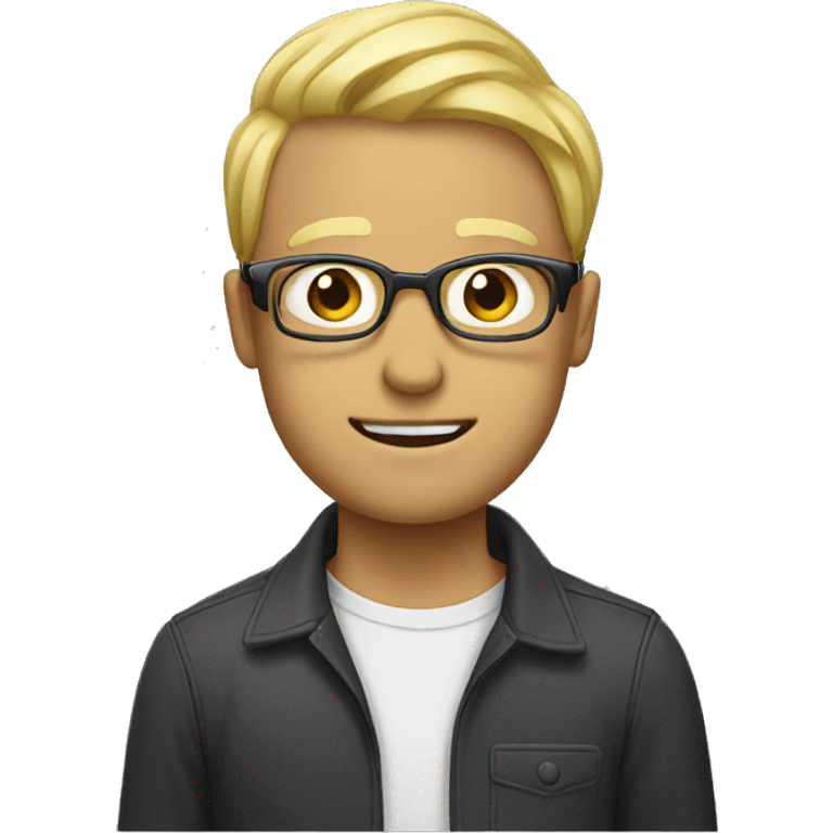 Man pulling hair out with glasses and blonde emoji