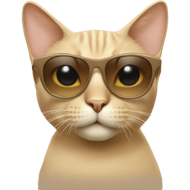 Beige cat with sunglasses  emoji