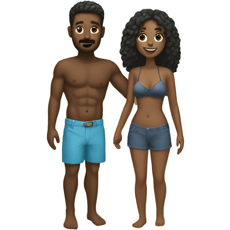 Couple at the beach  emoji