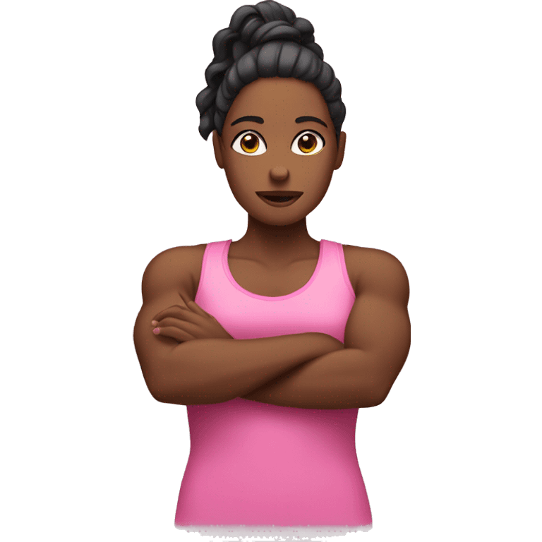 women in pink show biceps emoji