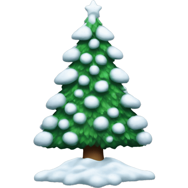 Christmas tree with snow emoji