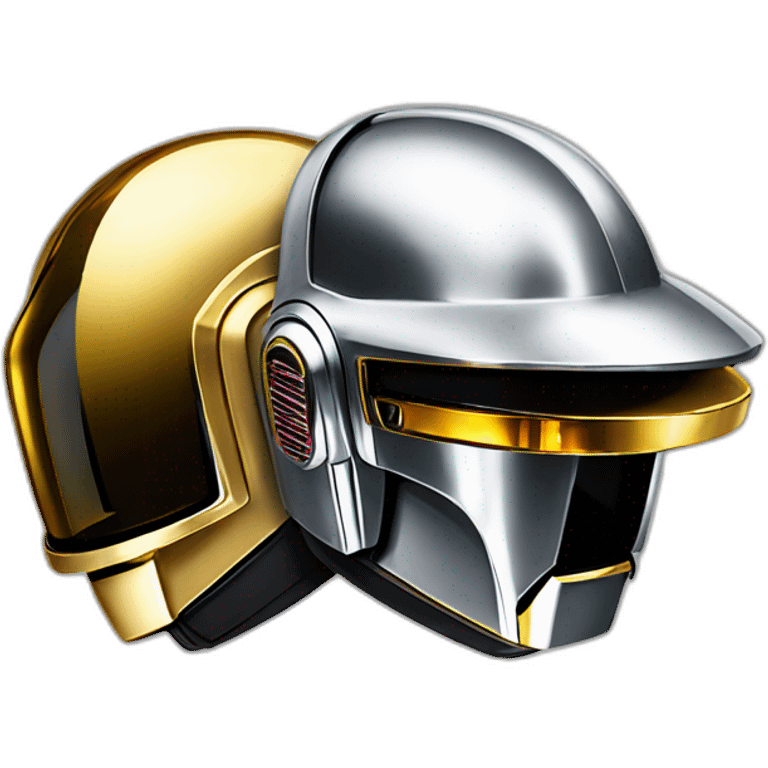 daft punk duo, golden and silver helmets  emoji