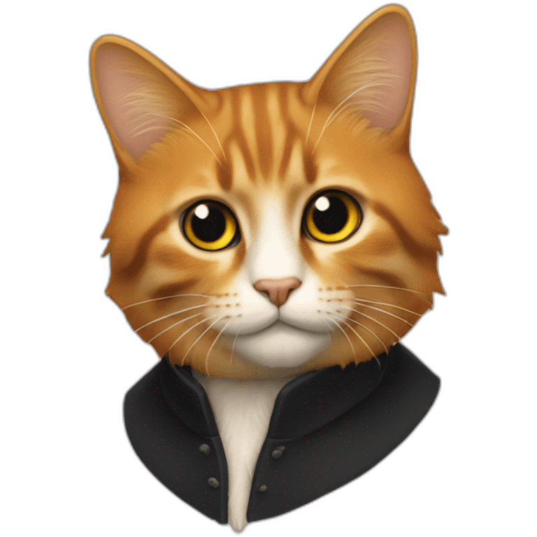 Chat roux sur chat noir emoji