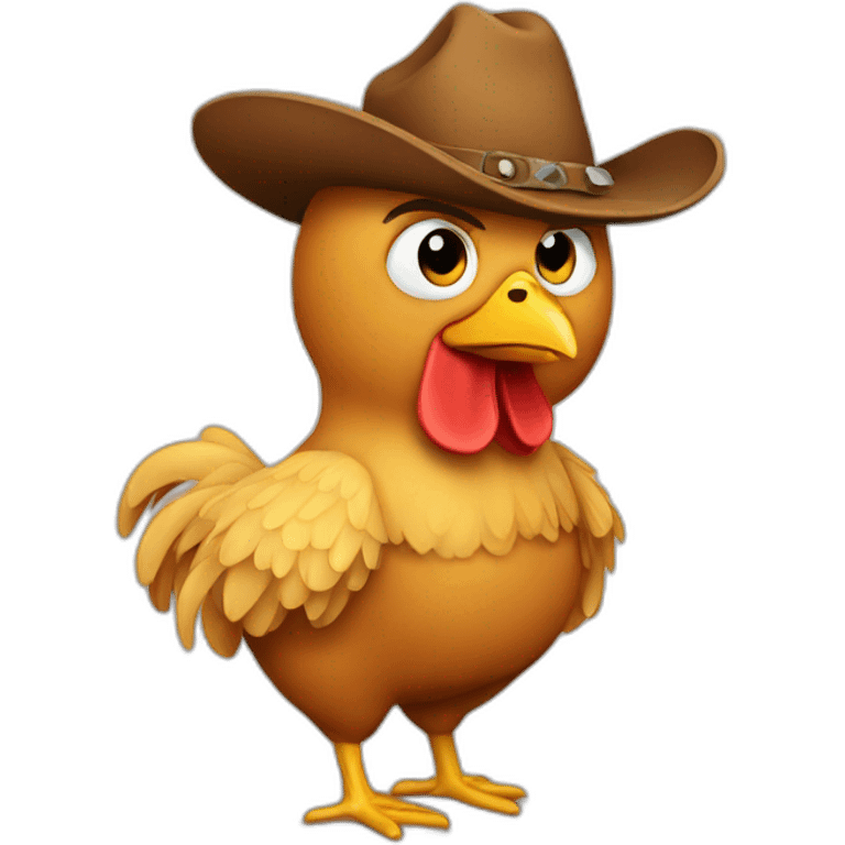 Chicken cowboy emoji