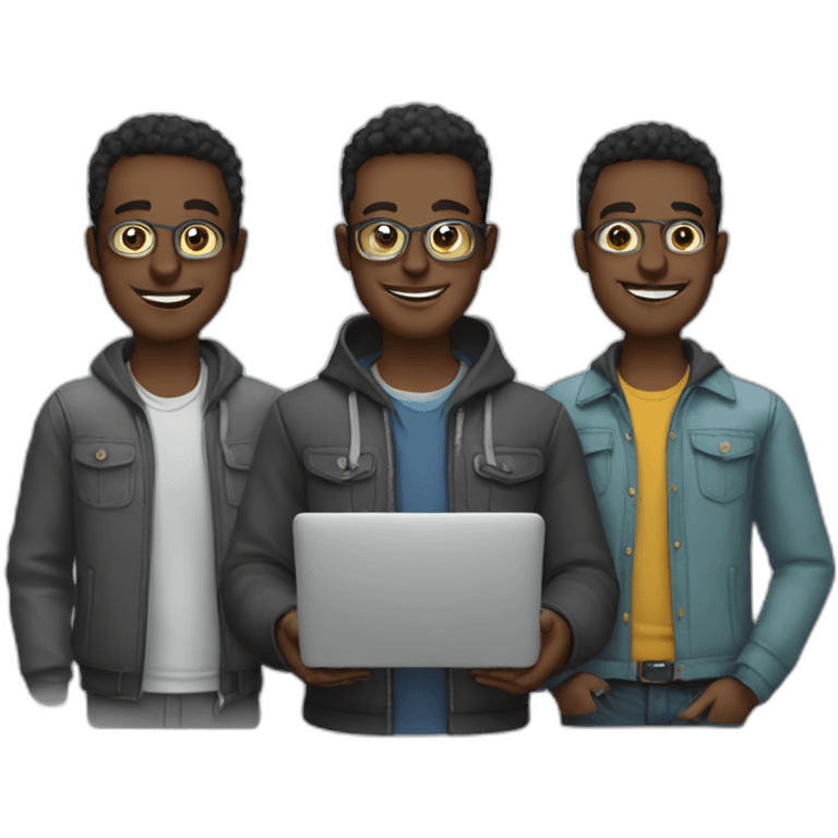 3 guys with laptops emoji