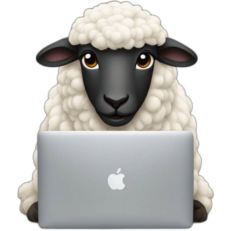 a sheep with a macbook emoji