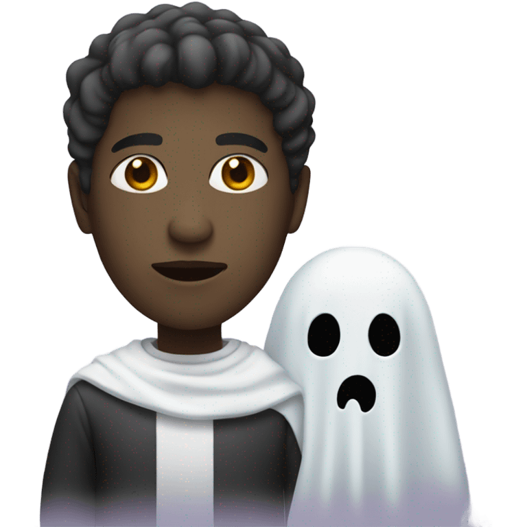 Black person with ghost outfit emoji