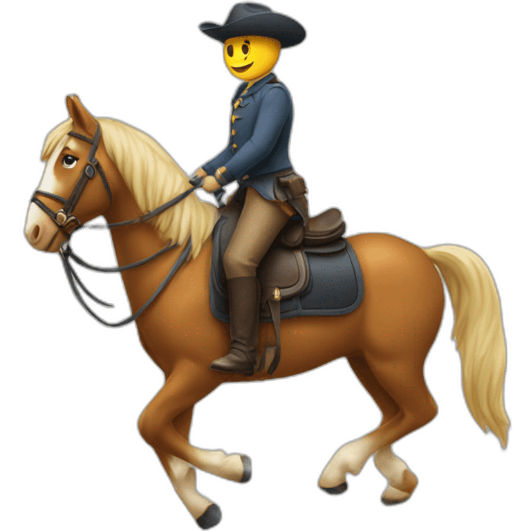 Un chat sur un cheval emoji