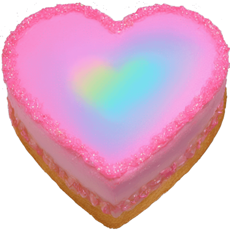 Iridescent heart shaped cake emoji