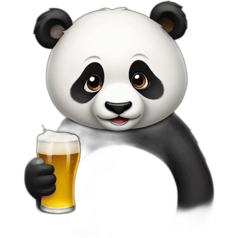 Panda drinking bier emoji