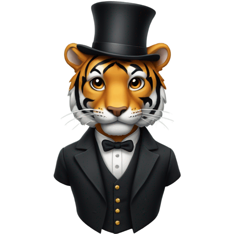 Tiger with a top hat emoji