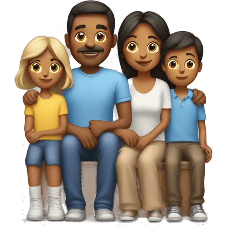 Family with mom and dad with two boys emoji