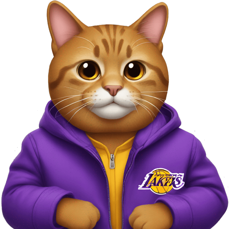 One cat use a coat to the lakers emoji