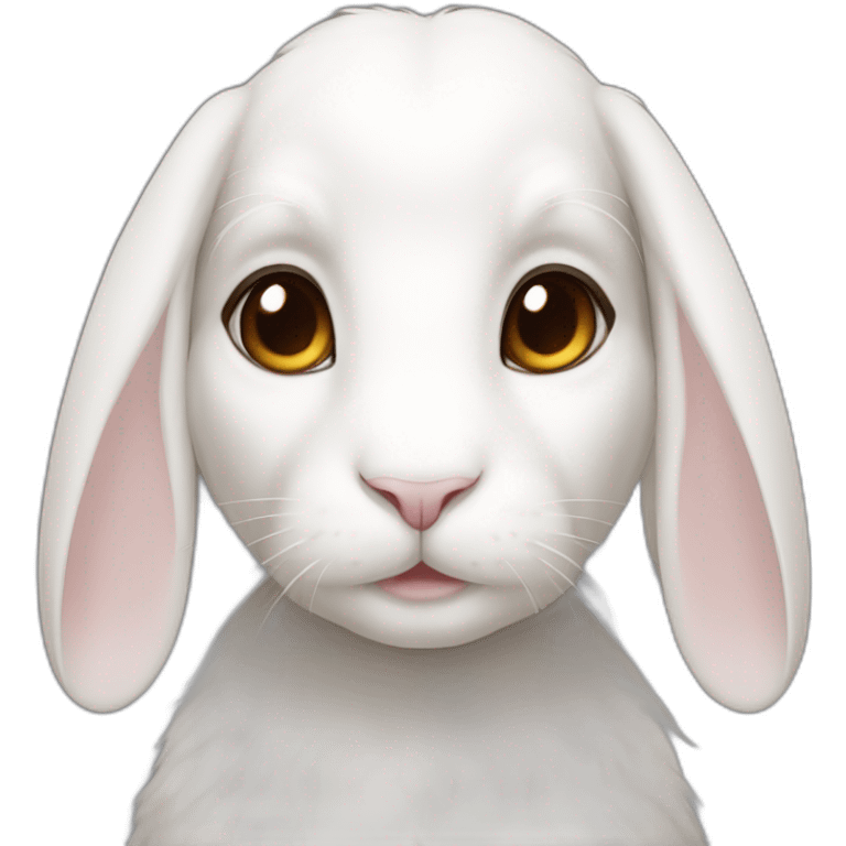 White female rabbit brown eyes emoji