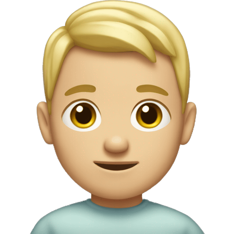 A short blond Boy with acne and a buzz cut emoji