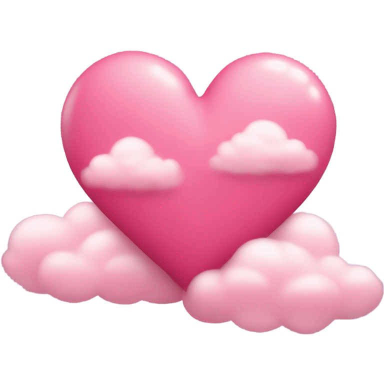 Corazón rosa con nubes  emoji