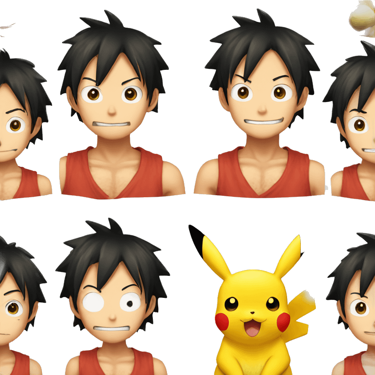 luffy and picachu emoji