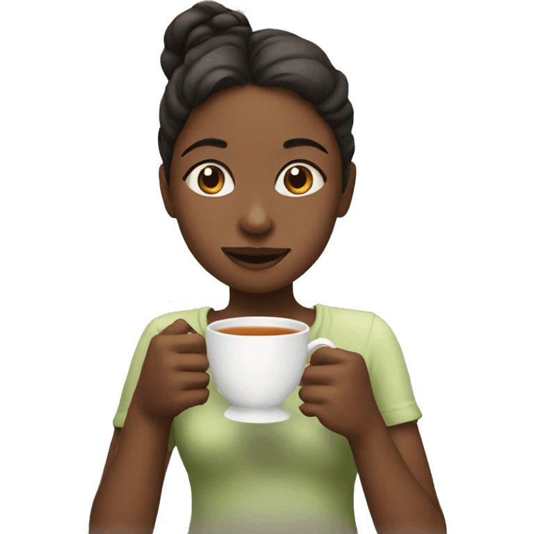 girl drinking tea emoji