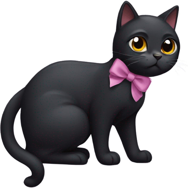 black cat using bow emoji