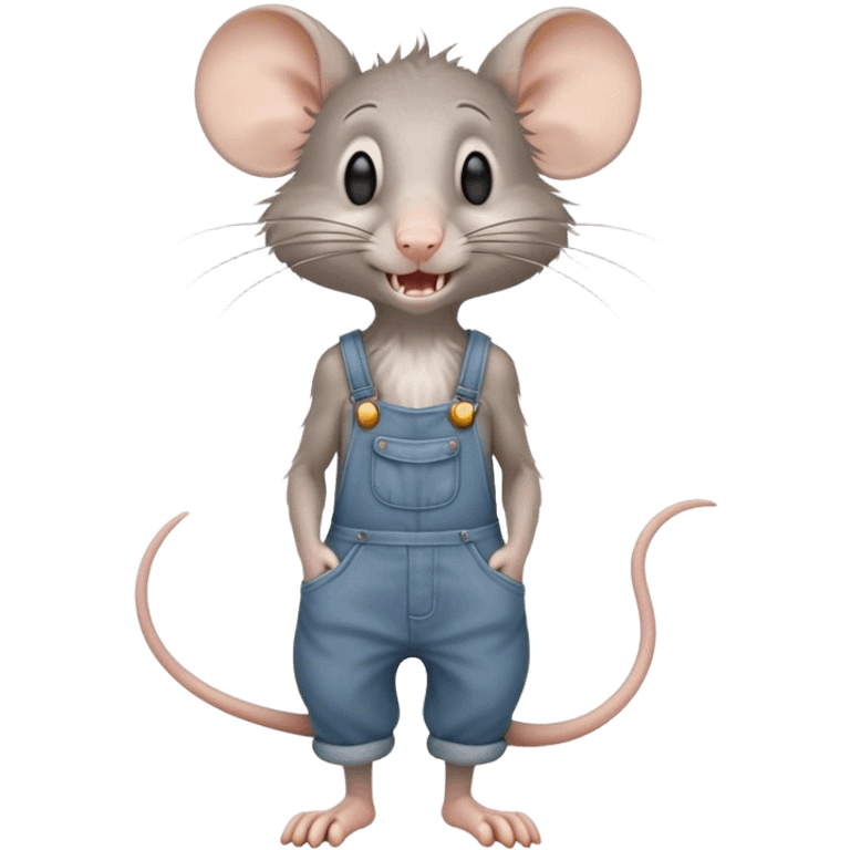 skinny grey-rat disheveled long-nose wearing-overalls no-shirt confused teeth-showing full-body emoji