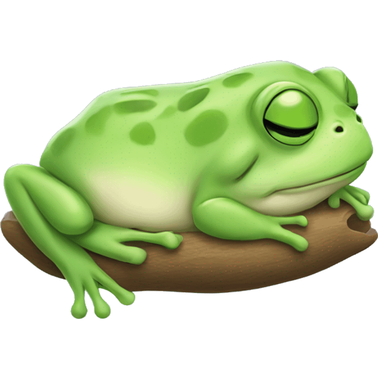 Cute frog sleeping emoji