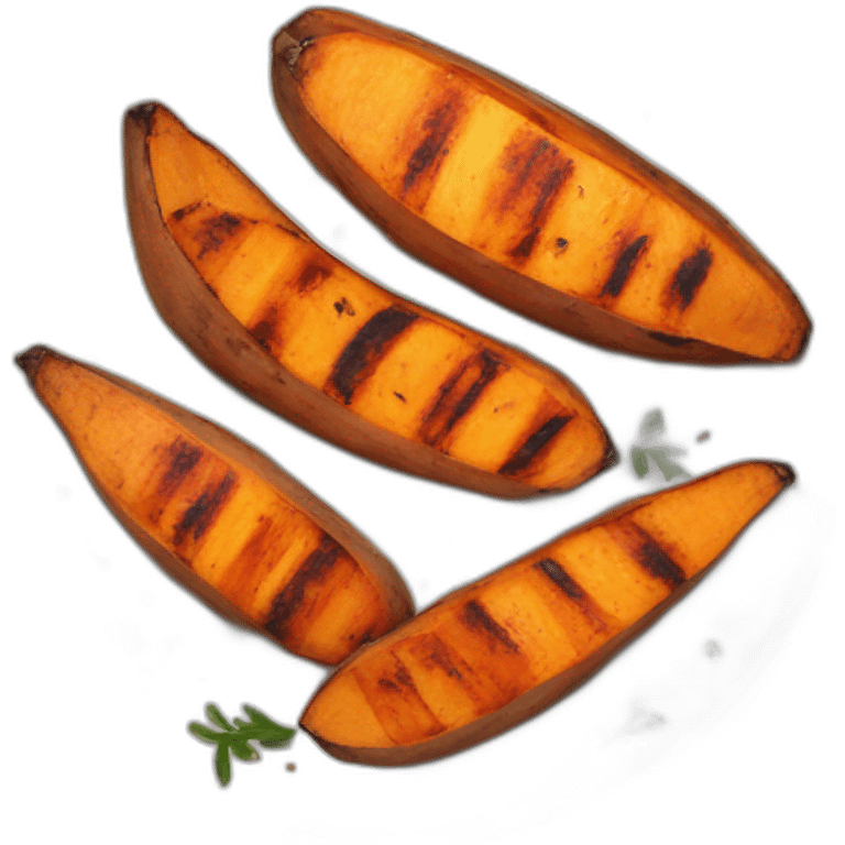 grilled sweet potatoes in a plate emoji