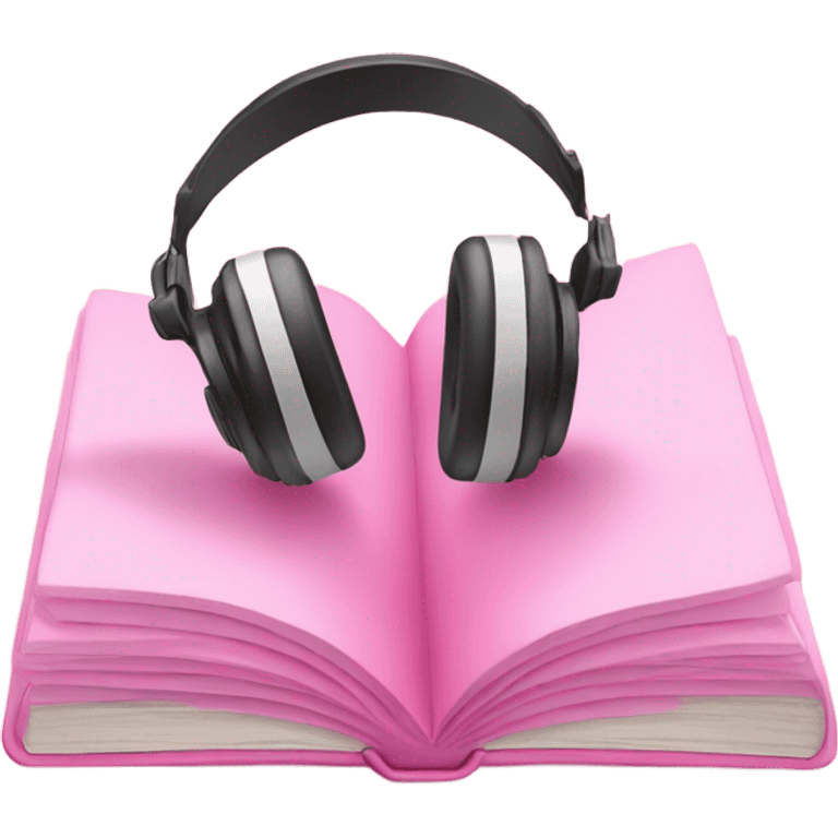 Pink Book with head phones emoji