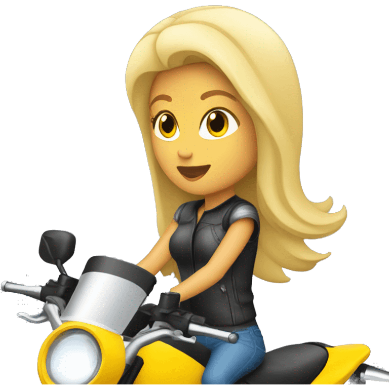 Blonde woman riding sport motorcycle emoji