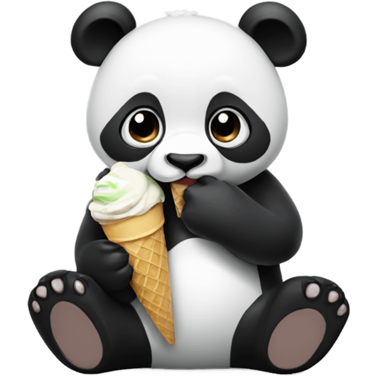 Panda eating ice cream emoji