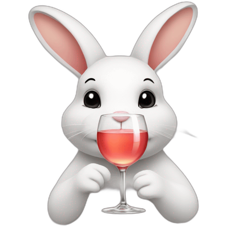 Bunny drinking rosé emoji