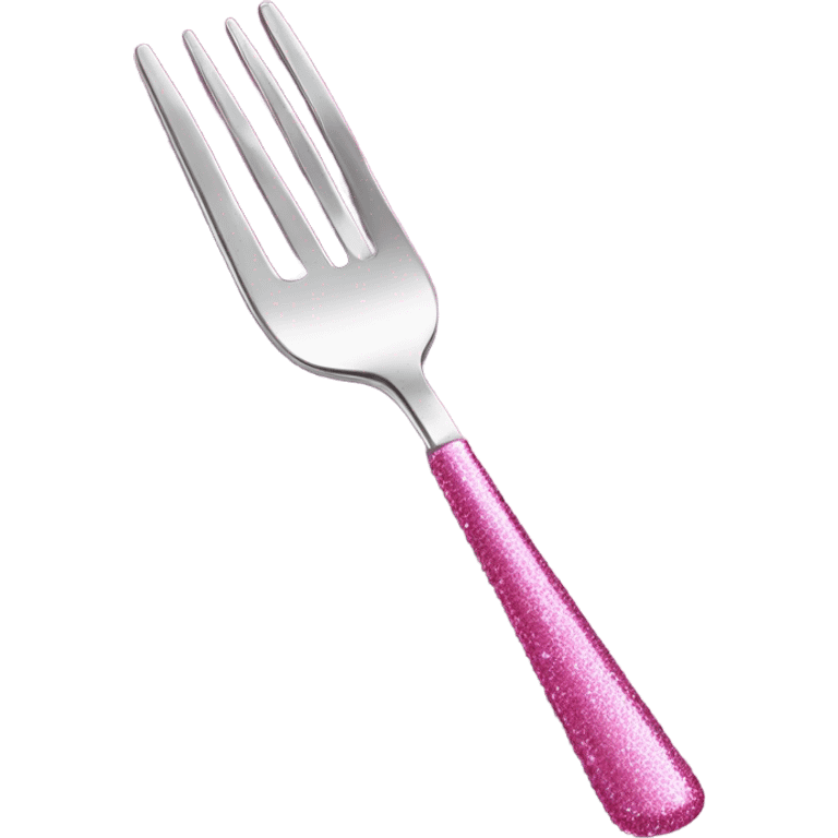 Pink kitchen fork with glitter  emoji