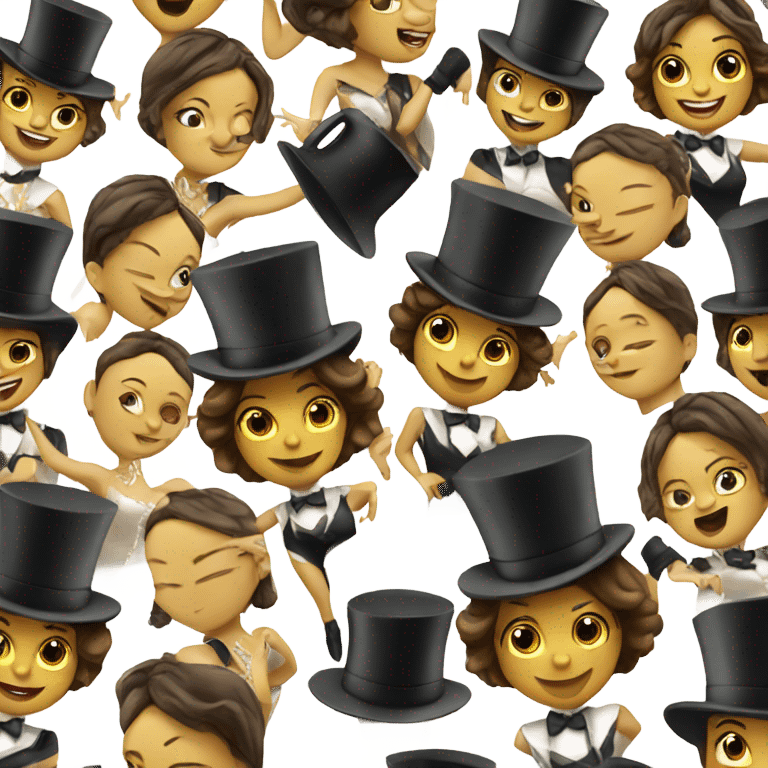 Dancing girls with top hats  emoji