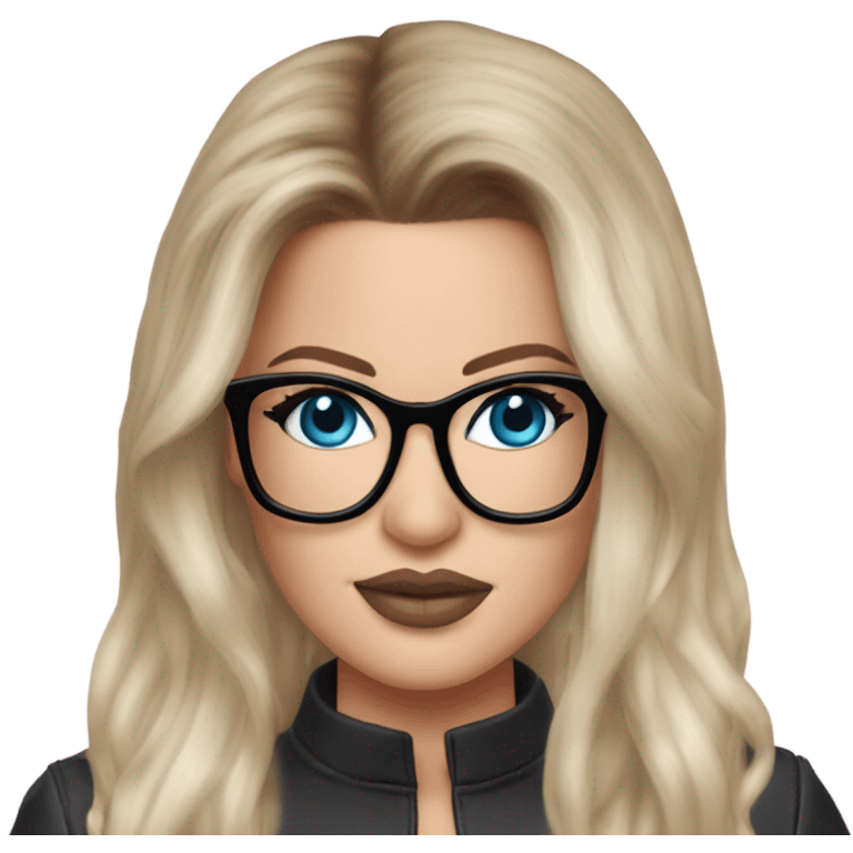 Photo Realistic khloe kardashian stylish pink hair BLUE eyes and glasses elegant  emoji