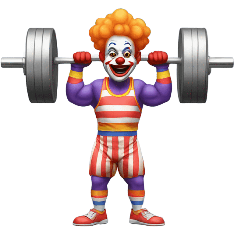 Clown weightlifting emoji