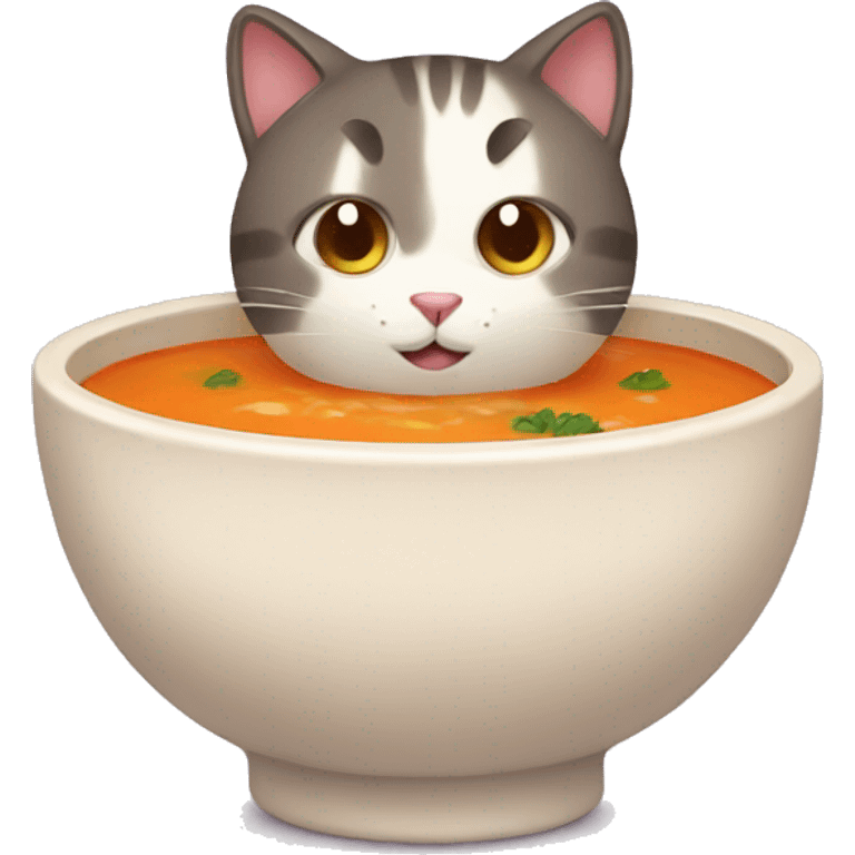 Cat with soup emoji